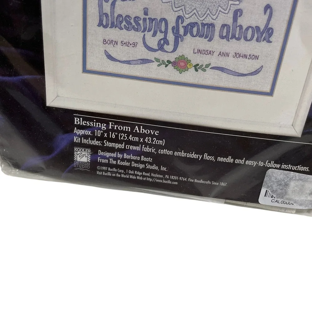 Bucilla Crewel Embroidery Kit Our Blessing From Above 41688 10 x 16